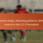 Defensive shape, Attacking patterns, Midfield control in the 5-2-3 Formation